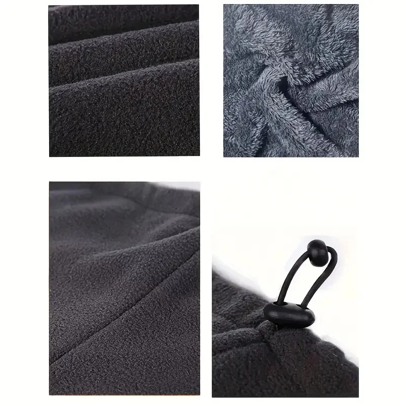 جراب رقبة حراري للرجال، محبوك مقاوم للرياح وجيد التهوية مع بطانة من الصوف لركوب الدراجات الشتوية والأنشطة الخارجية.