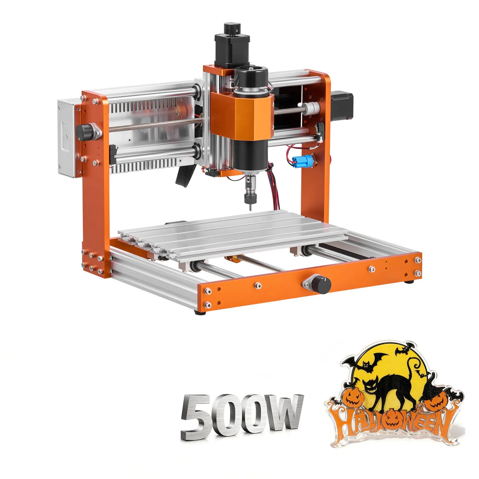 CNC Router Machine, 500W Spindle, 3-Axis Wood Engraving Milling Machine, Featuring 300 x 180 x 80 mm Working Area, Offline Controller, Limit Switch, E-Stop