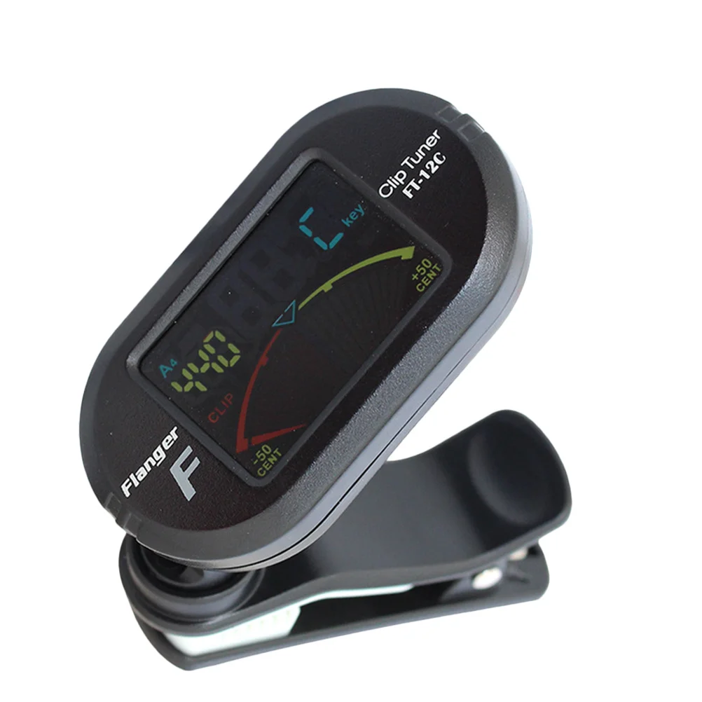 Afinador de guitarra con pantalla LCD con Clip, color negro, Universal, uso múltiple para ukelele, violín, bajo, sintonizador electrónico de temperamento igual