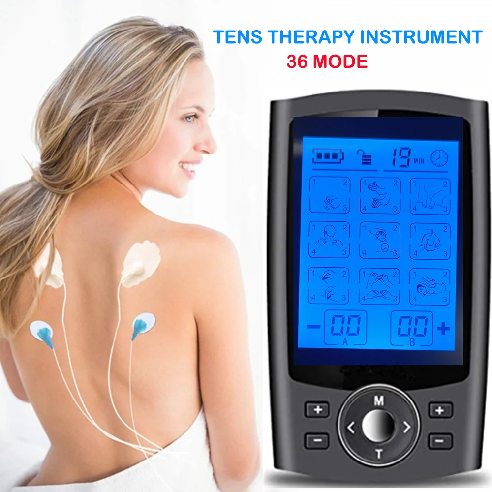 Tens Muscle Stimulator 36-Mode Electric EMS Acupuncture Body Massage Digital Therapy Slimming Machine Electrostimulator