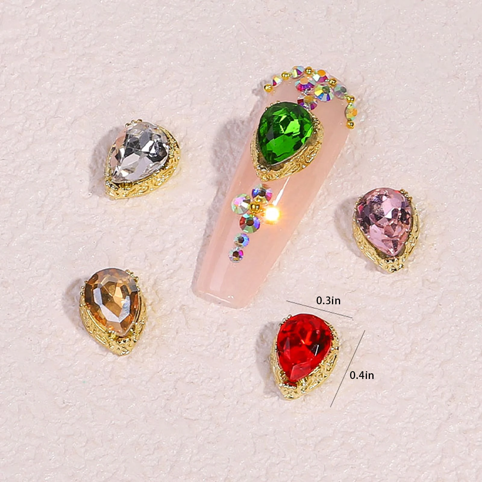 플랫 백 혼합 모양의 네일 라인석 하이 퀄리티, 반짝이는 3D 크리스탈 라인석, DIY 네일 장식 액세서리