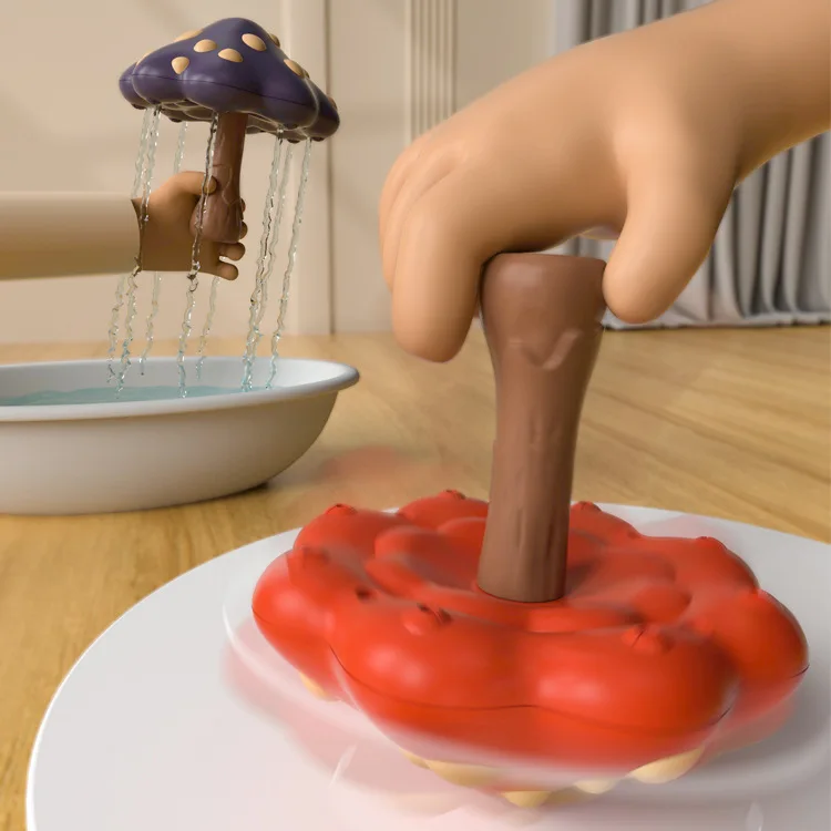 Cartoon Mushroom Shower Rotating Umbrella Baby Bath Play Water Spray Toy Fun Children Bath Play Water Boy And Girls Sprinkle Toy