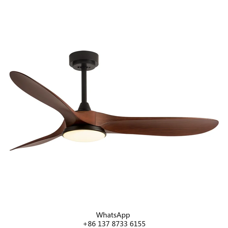 Model 666 52-Inch Electric DC Motor Ceiling Fan Light Remote Controlled Black ABS Blades Matter Tuya Home Decor Living Room