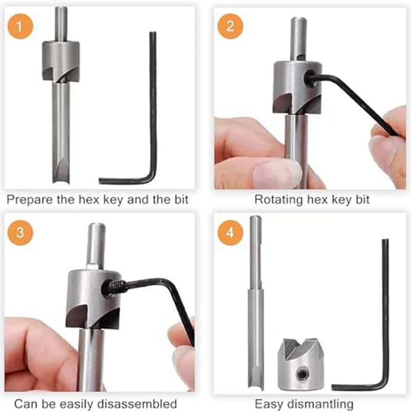 7Pcs Pen Barrel Trimmer Kit Pen Barrel Trimming System Mill Trimmer Set, Cutting Head Sleeve Adapter Hex Key Wrench Spare Parts