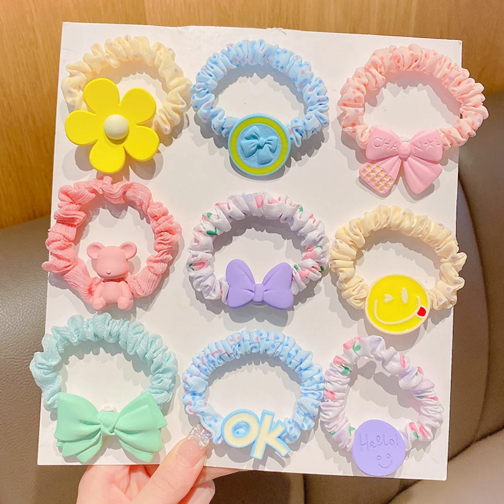 

Ms. Cute and Sweet Girls Hair Accessories Candy Color Tie Hair Large Intestine Circle Girl Heart Fashion Cartoon Hair Circle