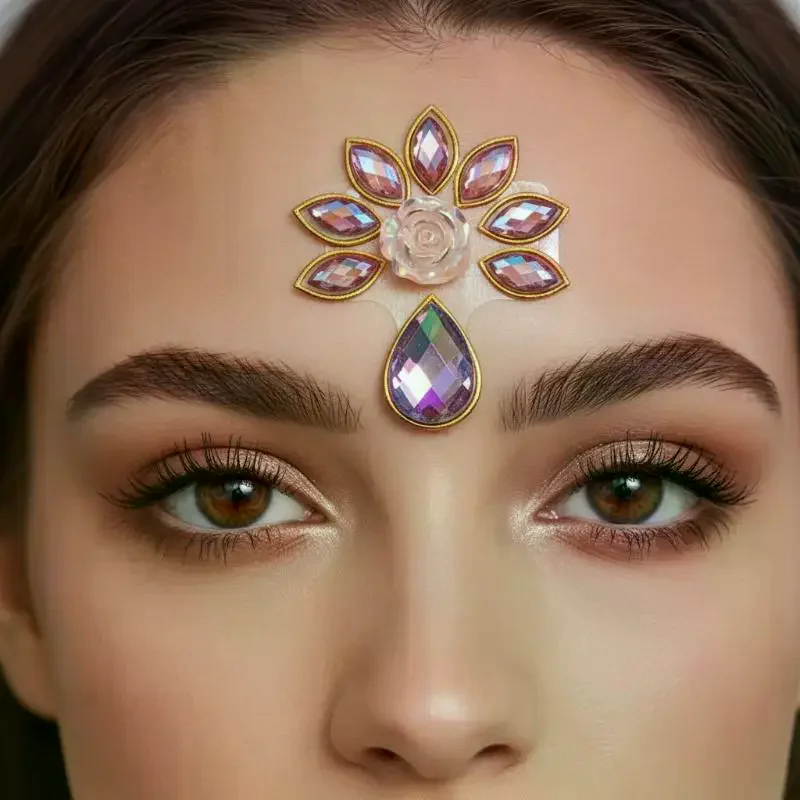 Face Jewel Stickers Shiny Rhinestone Self Adhesive Fashionable for Bachelorette Party Festival Makeup Decor
