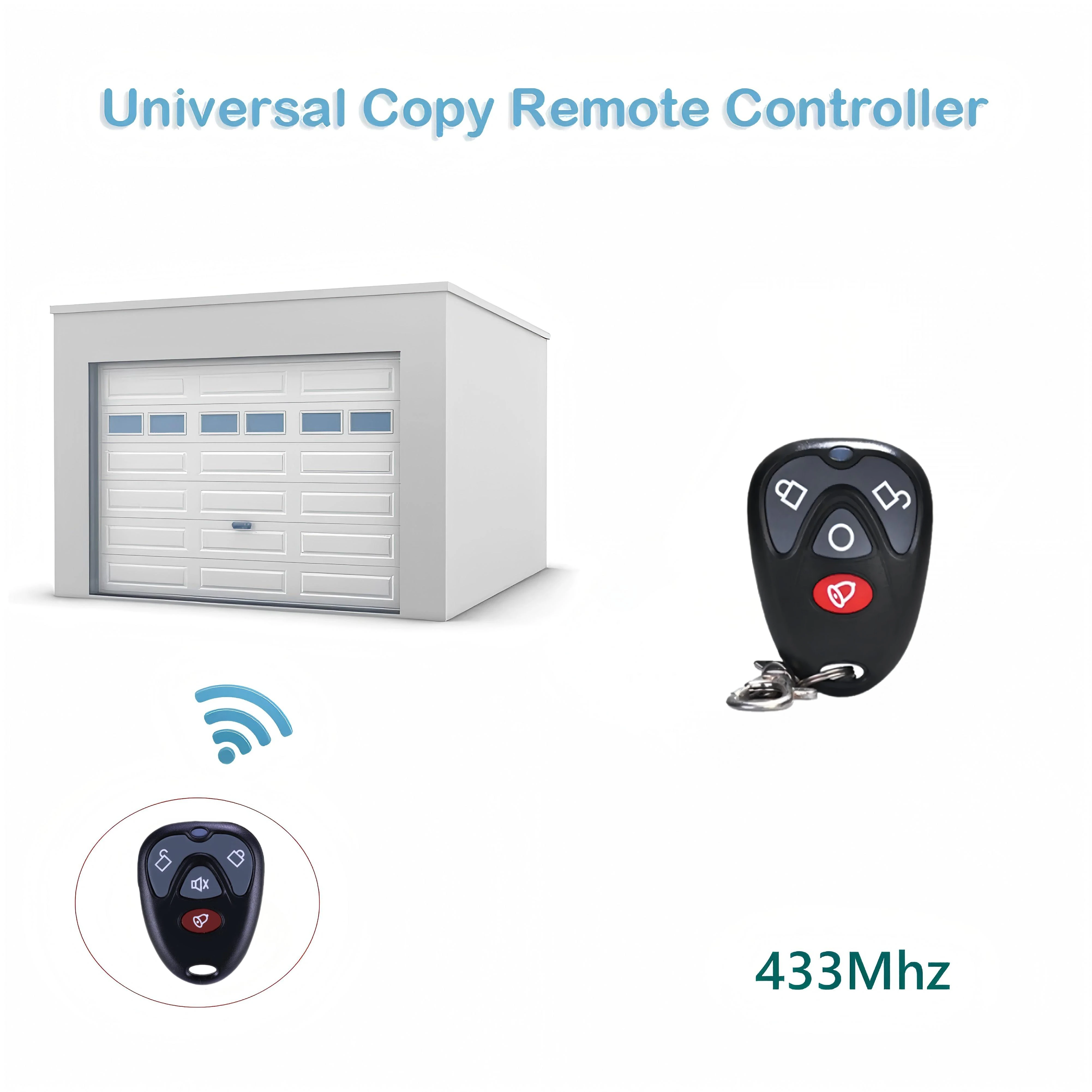 Replicare il codice di apprendimento Grabber Trasmettitore RF universale a 4 pulsanti 433 MHz Telecomando wireless per allarme apriscatole per auto