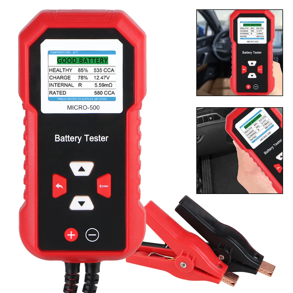 Multifunctional Car Battery Tester Repair Tools Battery Capacity Tester Portable For Motorcycle Truck SUV 12V Micro-500