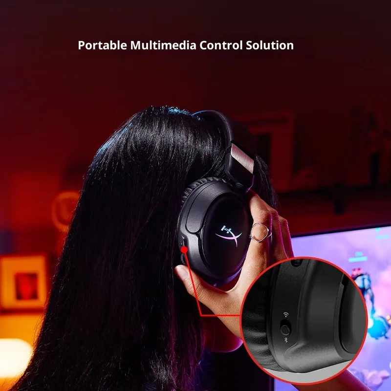 سماعات رأس HYPERX Cloud Flight 2 اللاسلكية 2.4G Bluetooth5.3 50mm سماعة رأس ديناميكية للألعاب مع ميكروفون قابل للفصل هدية