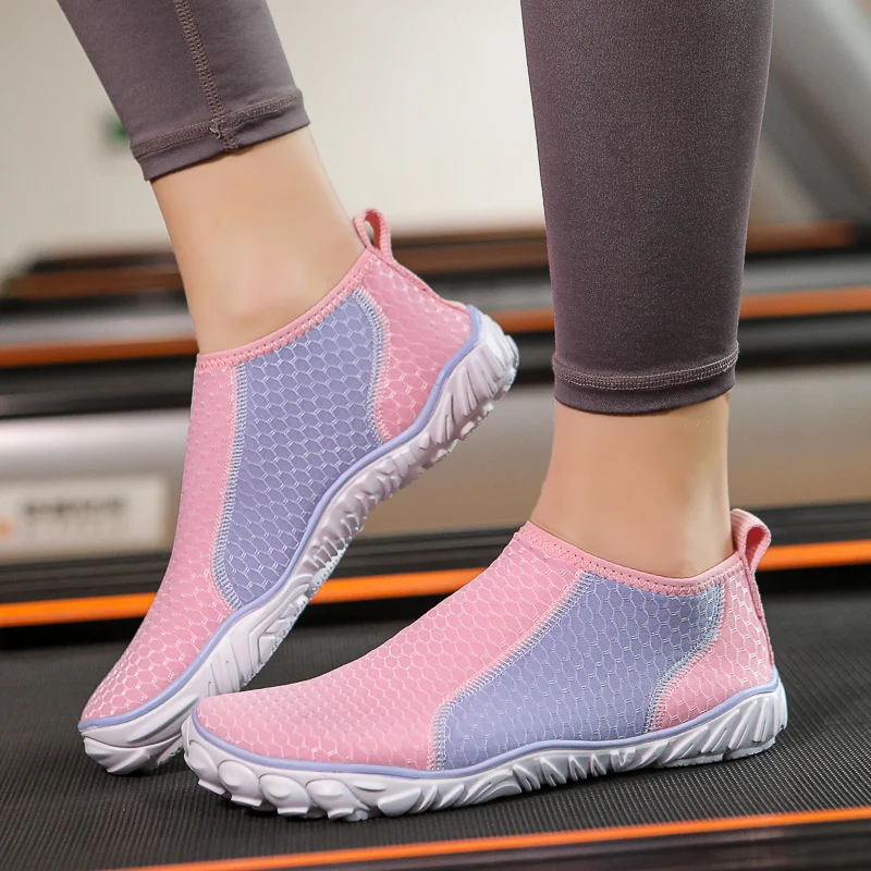 Chaussures de course légères pour hommes et femmes, non ald yoga, fitness, maille multicolore, respirantes, sports aquatiques