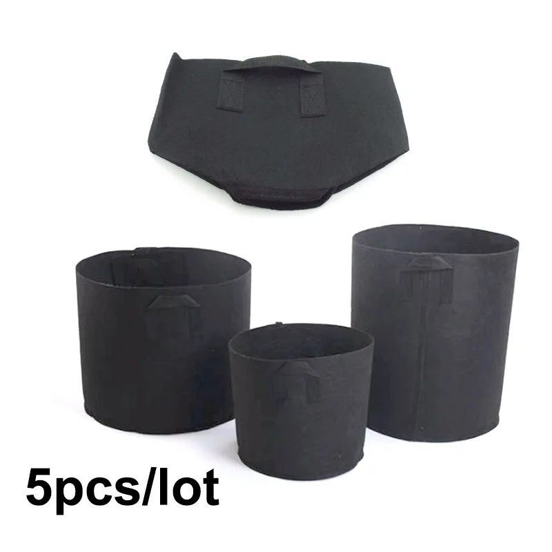 5pcs 1gallon 2 10 Gallon Plant Grow Bags fabric pots Flower planter box vegetable nursery bags Jardin Growing planter container