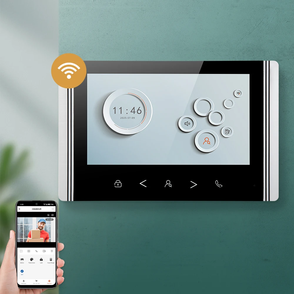 (Not Standalone) HOMSECUR V7022B-AHD-WIFI Indoor Monitor for XSL Tuya App Video Door Phone Intercom Doorbell