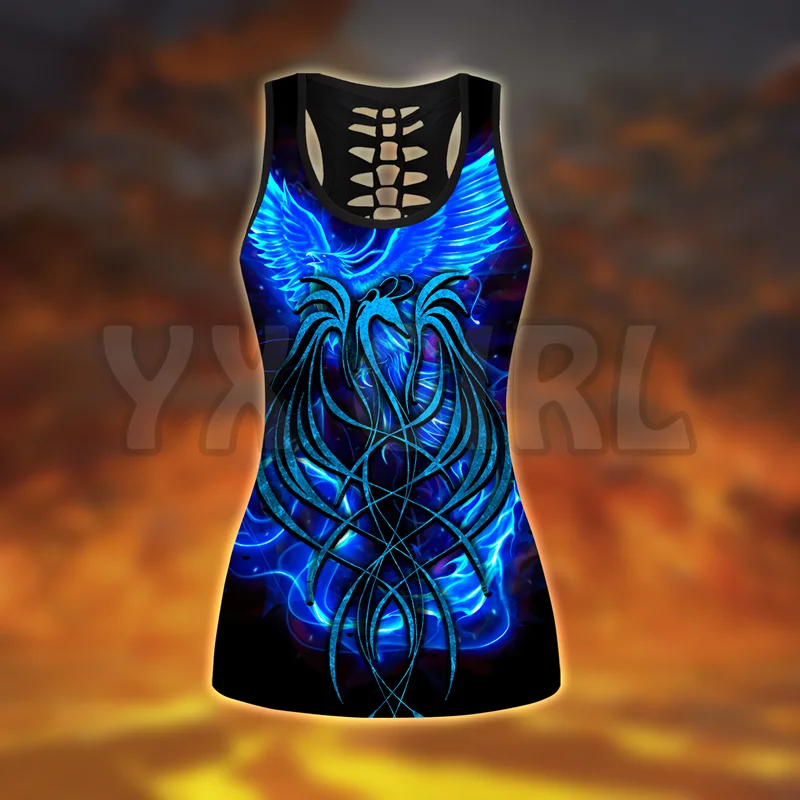 Phoenix Tattoo  3D Printed Tank Top+Legging Combo Outfit Yoga Fitness Legging Women