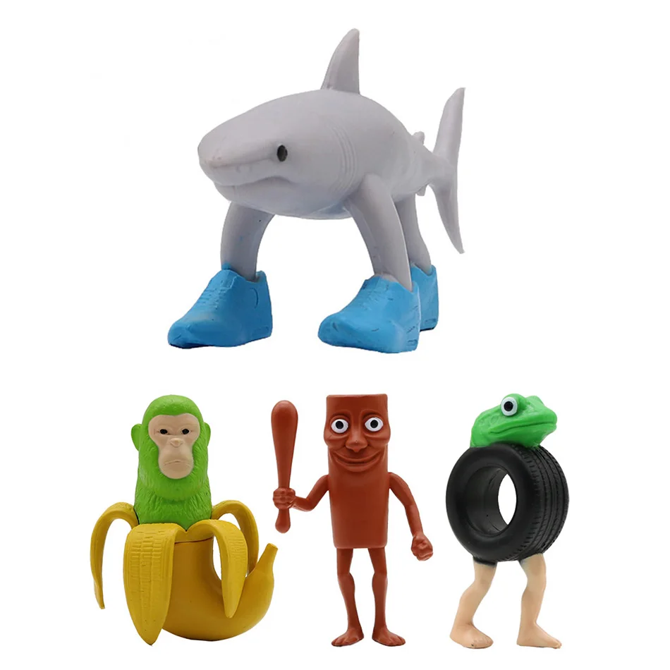 Shark Figurine Tungtungsahur Figure Funny Doll Desktop Decoration Tralalero Tralala Figure Articulated Movable 3D Printed Toy8pc image 3