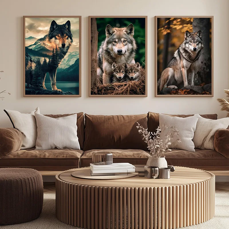 Forest Wild Animal Wolf Ferocious Beast Classic Posters Prints Canvas Painting Wall Art Picture For Living Room Home Decor Gifts