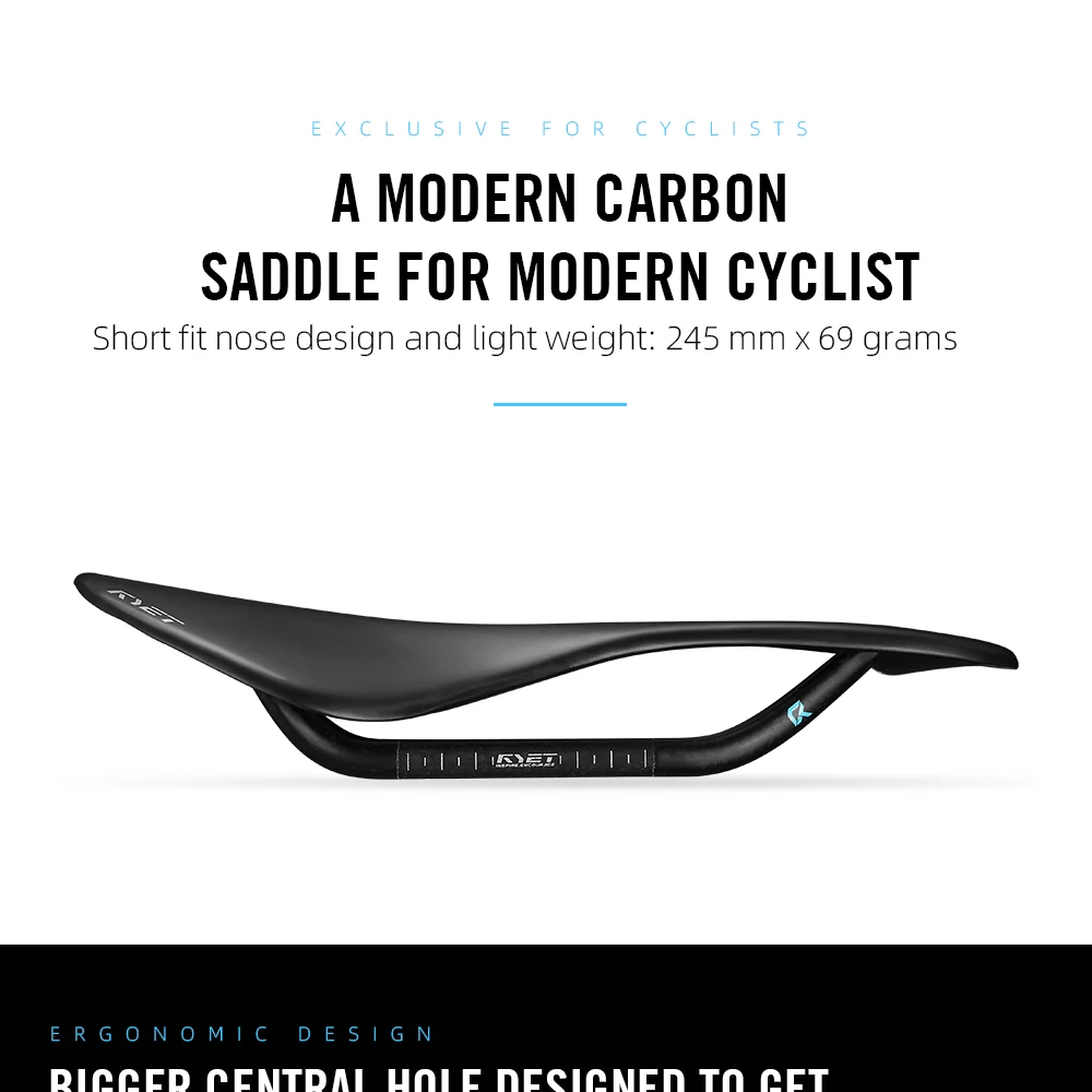 RYET Vollcarbon Ultraleichter 69/79g Fahrradsattel 7x9MM OVAL Komfort Ergonomisches Design Fahrradsitzkissen für Rennrad MTB Gravel Bike – Detail 9