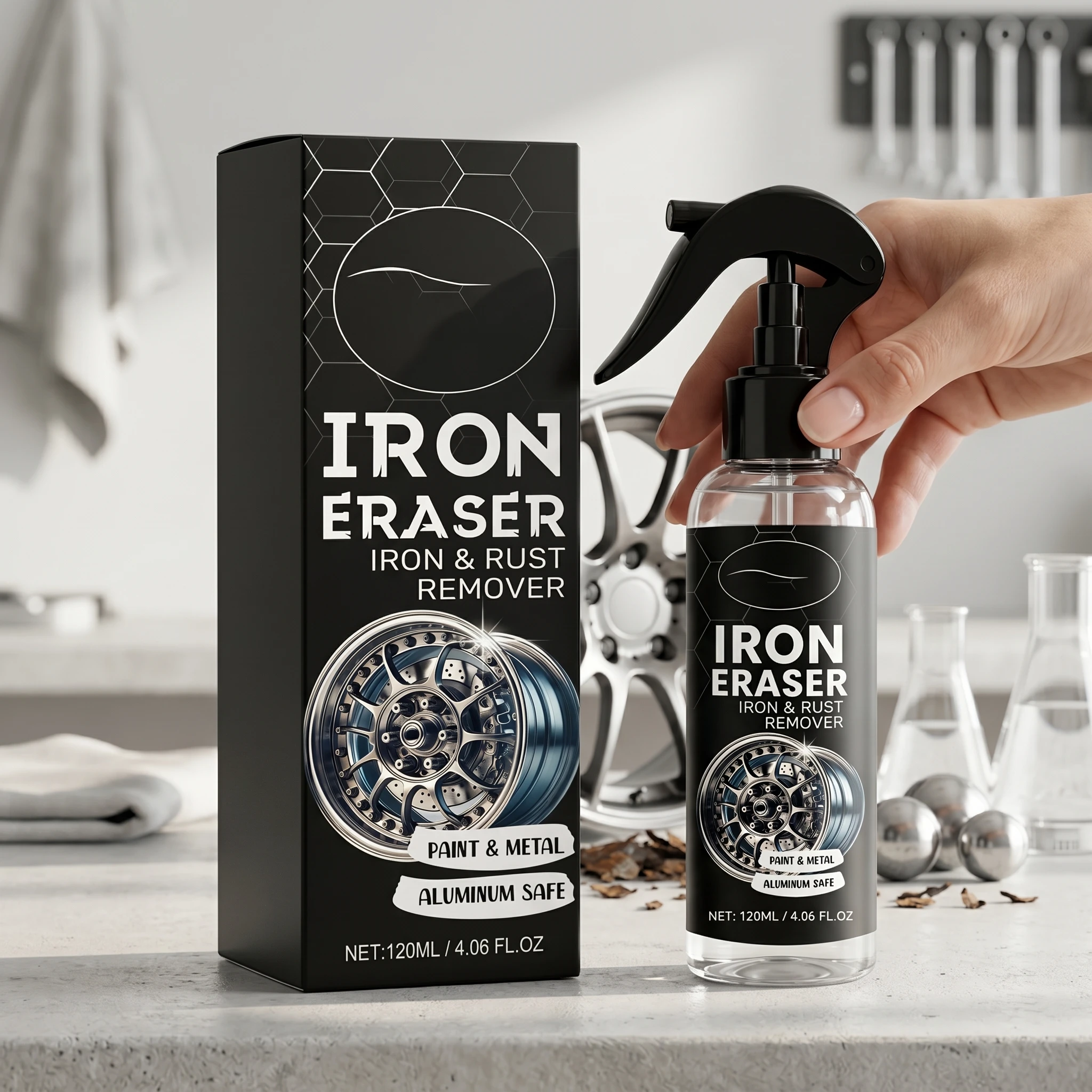 Car Wheel Rust Remover Spray Cleaning Stubborn Stains Restoring Original Luster Alloy Rim Purification Tires Brake Dust Cleanser