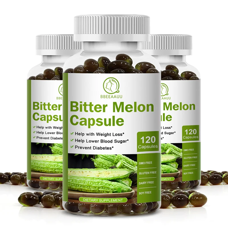 BBEEAAUU Bitter Melon Extract Soft Capsules Plant-insulin Help Lower Blood Sugar, Diabetes and Cardiovascular Health