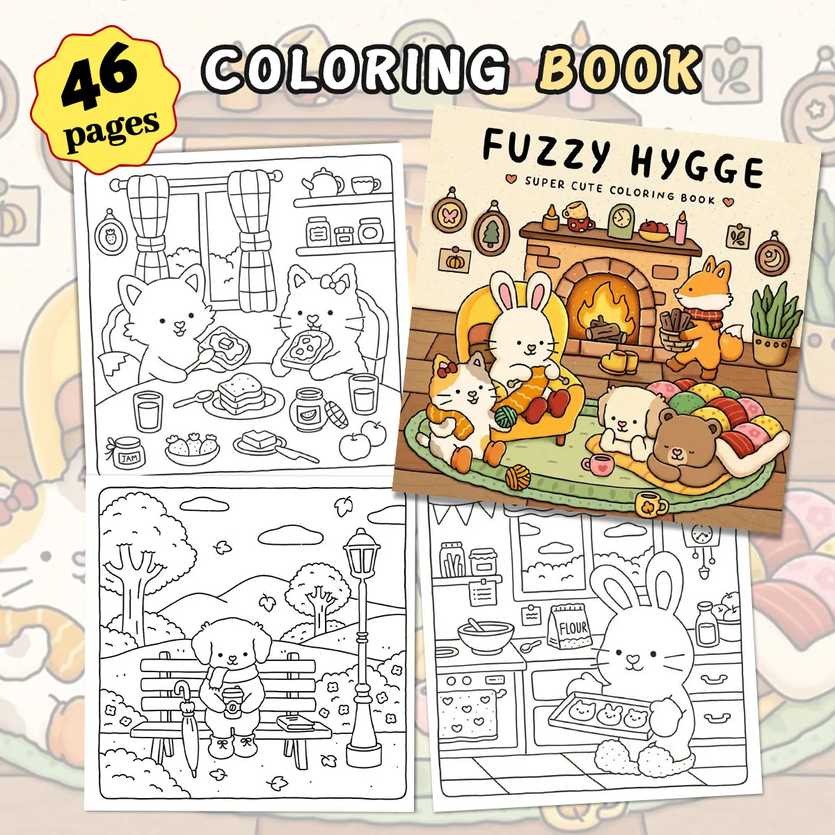 An exquisite and fantasy painting book with warm scenes of animals at home is an excellent choice for teenagers to relax.