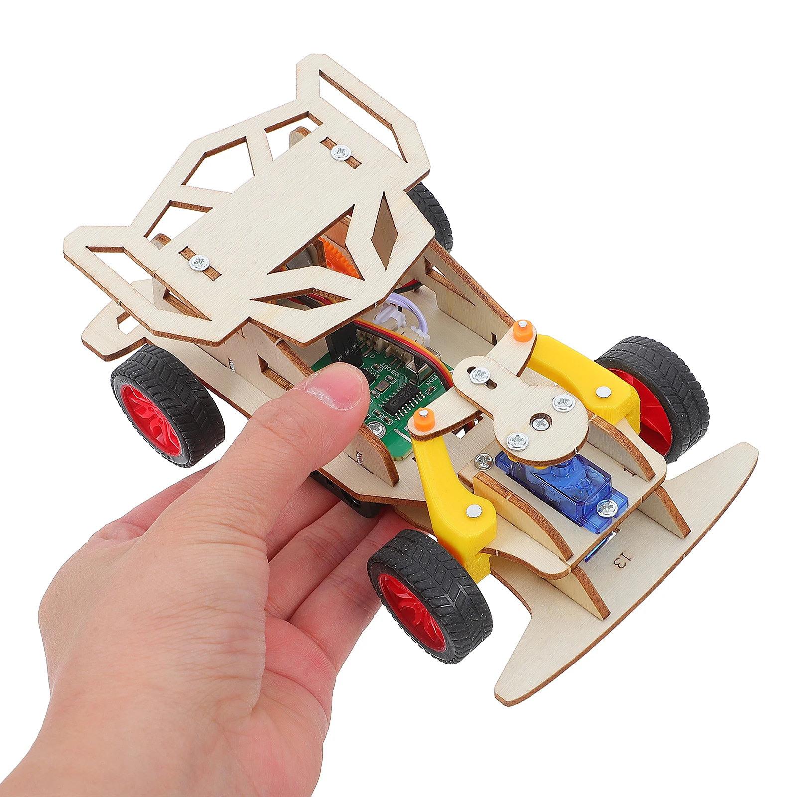 

Remote Control Stem Education Car Kit Wooden 3D Puzzle Assembly Science Experiment for Kids Engineering Building Learning