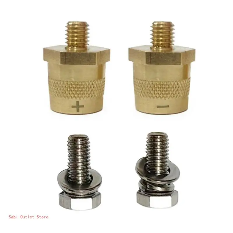 Stainless Steel Screws Battery Terminal Pair 6/8mm Thread Easy Wiring Durable