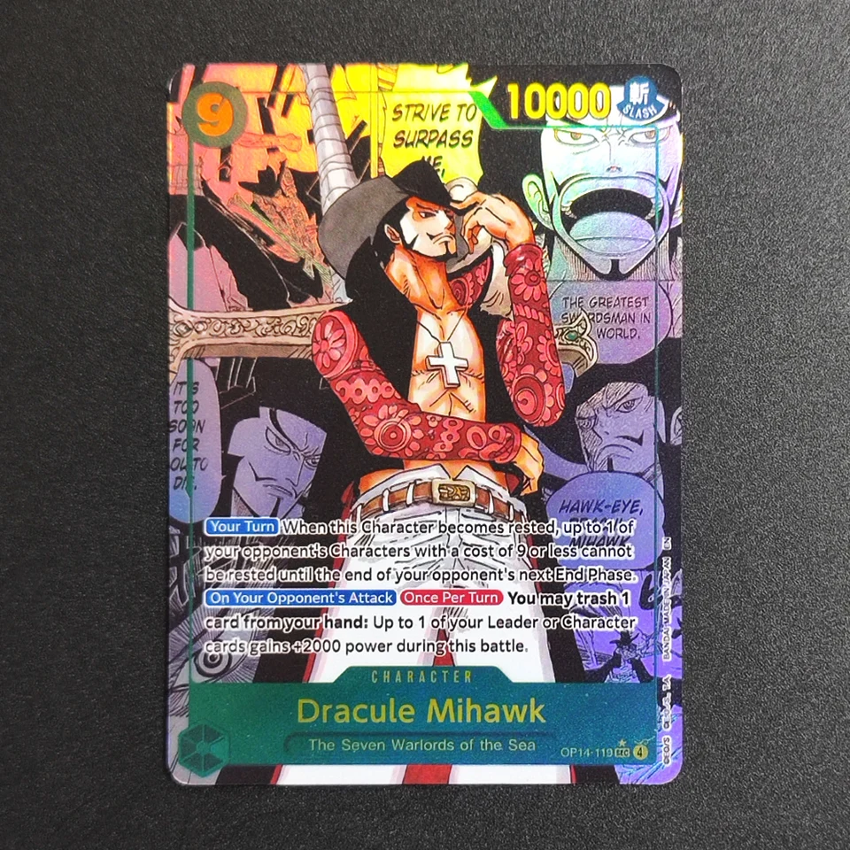 DIY ONE PIECE CARD Game Manga Dracule Mihawk OP14-119 SEC The