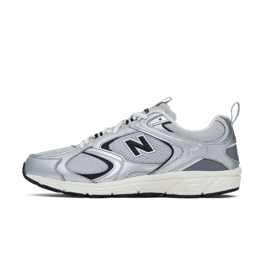 New Balance 408 Unisex Gray/White/Silver Y2K Retro Runners – Non-Slip Durable Sole & Comfortable Everyday Fit ML408GG