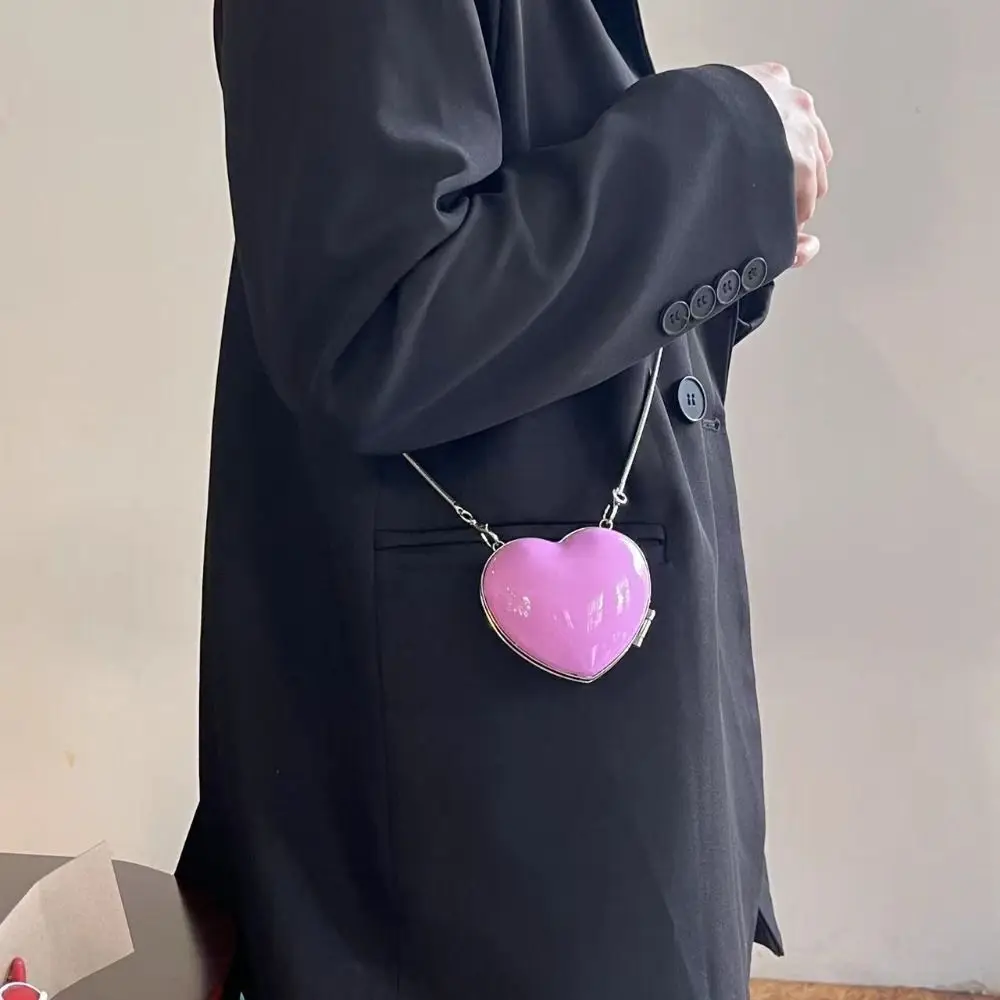 Snake Bone Chain Love Shape Crossbody Bag Large Capacity Shoulder Bag Box Shoulder Bag Crossbody Bag PU Lipstick Bag Women