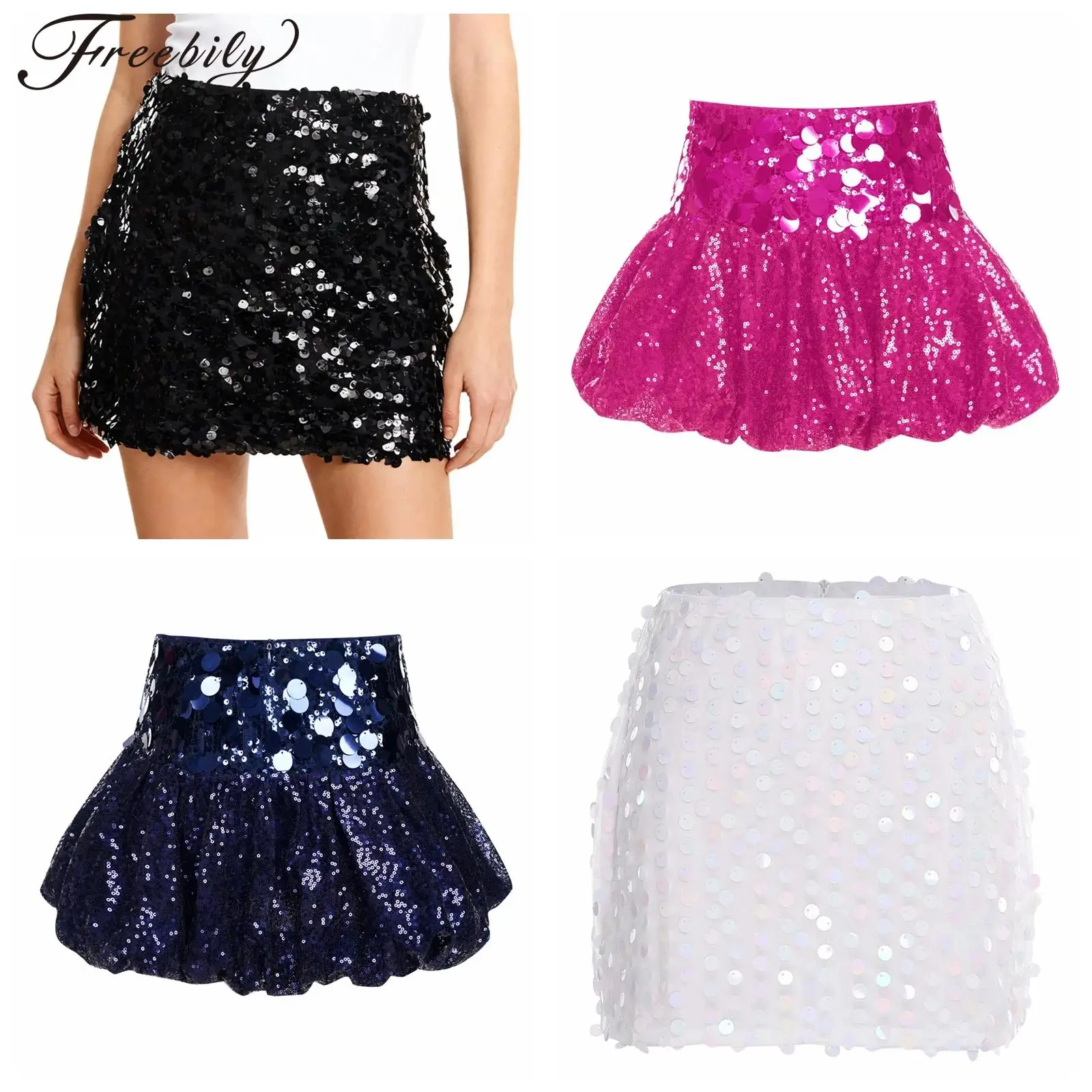 

Женские пышные юбки, модная женская мини-юбка, костюм для джазового танца, музыкальный фестиваль, клубная одежда Rave, блестящая уличная одежда, наряды для бара и дискотеки