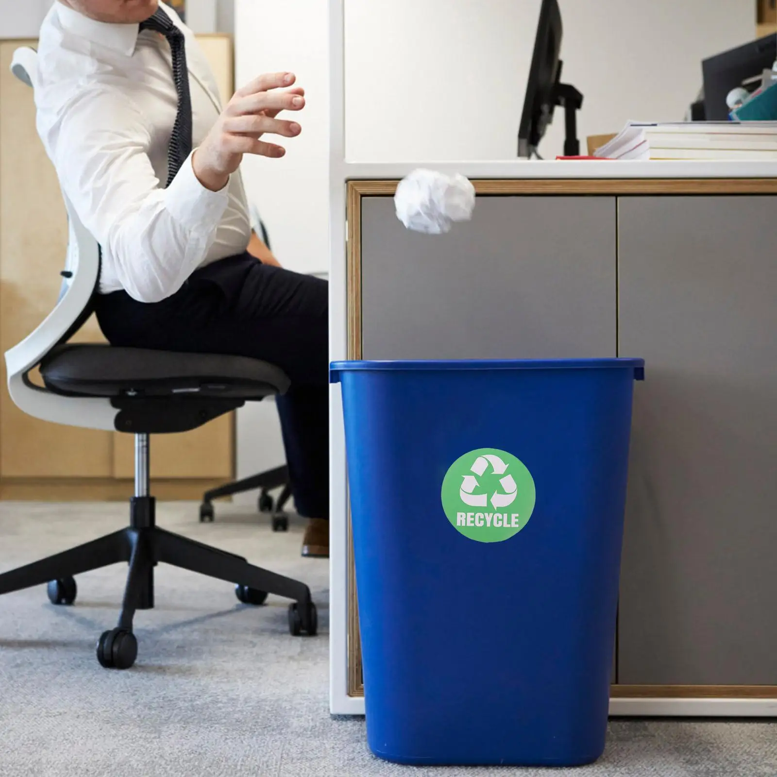 Recycle Decal Garbage Sign Stickers Waterproof Classification Recycling Logo Pvc Cans