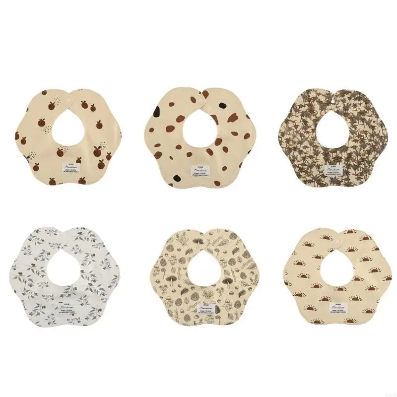 

95AE Gentle & Absorbent Baby Bibs Cotton Burp Cloths Practical Baby Bandana Bibs