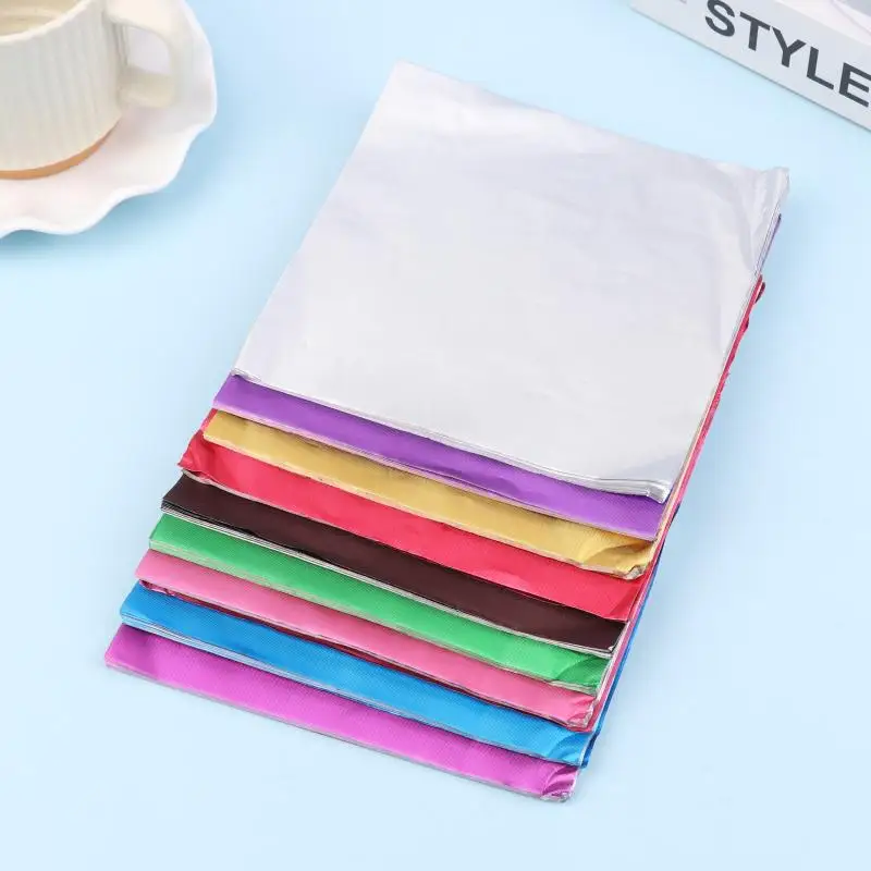 100 Stück Aluminiumfolien, Geschenkpapierbögen, Folie, Süßigkeiten-Paket, Papier, Schokolade, Hochzeit, Party, Süßigkeiten, Verpackung, 15 x 15 cm