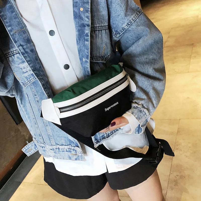 Canvas Fanny Pack Banana Waist Bag Belt New Brand Bag for Belt Women Waist Pack Contrast Color Chest Bag Phone Pouch Belly Bag