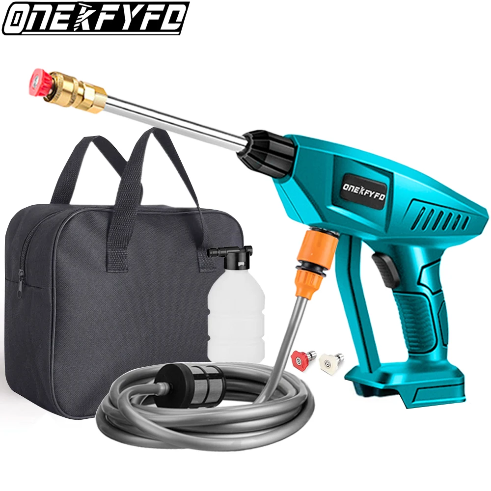 

Electric Wireless High-pressure Water Gun 60bar Mini Cleaning Machine Rechargeable Spray Water Gun for Makita 18v Battery