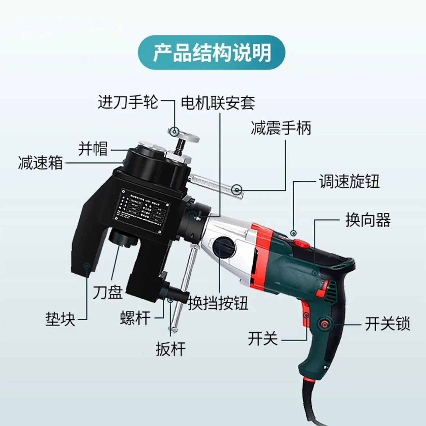 ND-80-T Portable Internal Mount Pipe Beveling Machine, Electric Pipe Chamfering Tool for Pipe End Bevel Processing