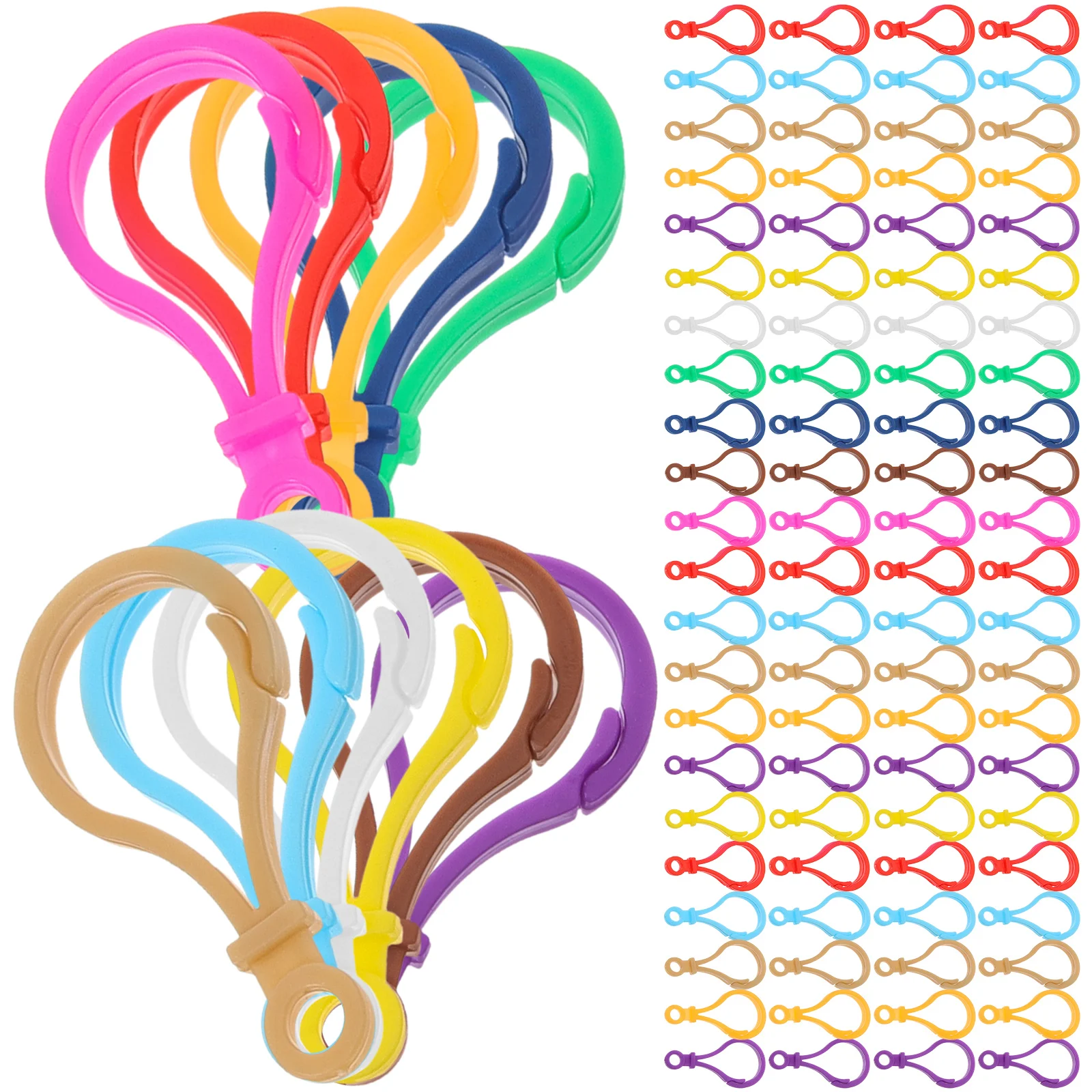

100pcs Colorful Light Bulb Keychain Plastic Lobster Claw Clasp Clips Hooks for DIY Jewelry Making Accessories Clasp Lanyard