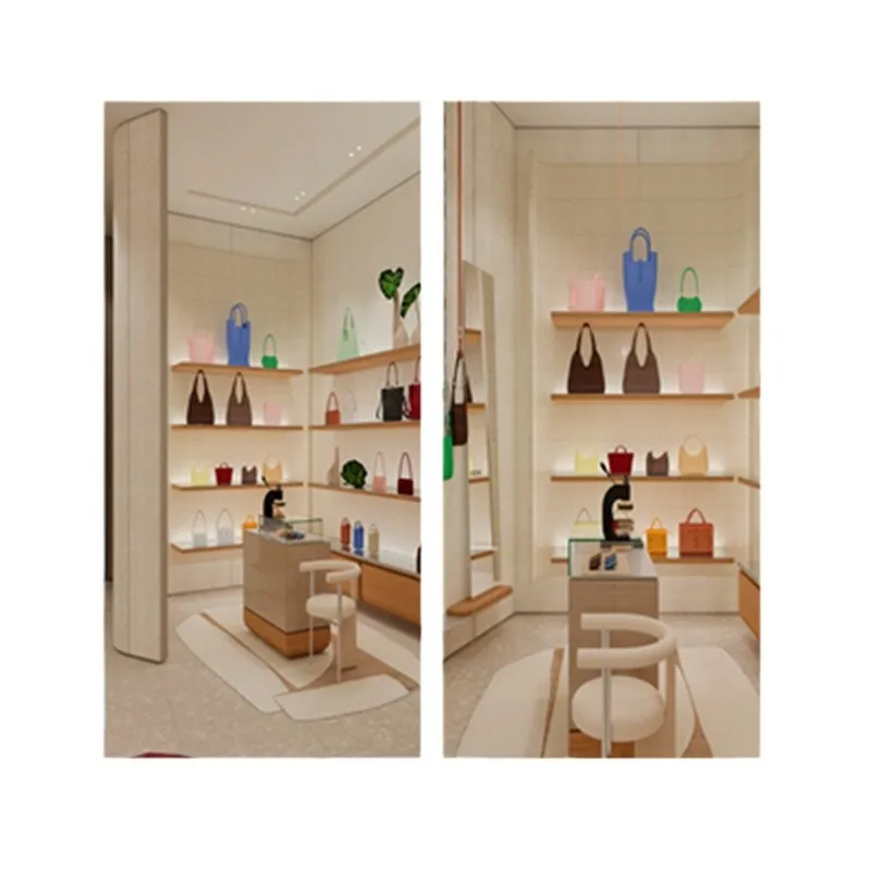 Customized. Design, Production and Installation One-Stop Service Long-Term Customized High-End Women's Shoes Showcase Leather Ba