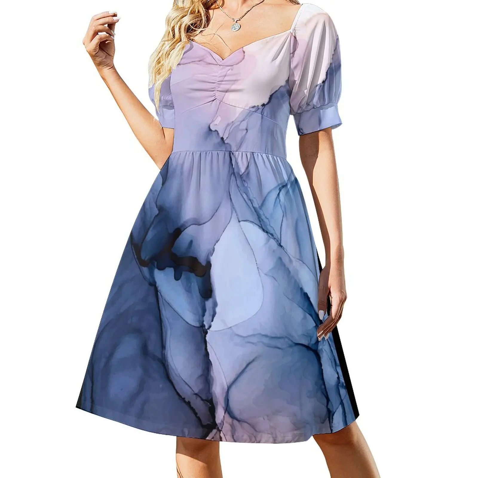 

Captivating 1 - Alcohol Ink Painting Short Sleeved Dress summer dress woman 2025 trendy Dress women