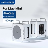 Acasis 40Gbps Mac Mini M4/M4 Pro USB-C Docking Station 4K/144HZ TF/SD 4.0 & Dual-bay M.2 NVMe Slot 16TB Storage for Office Work