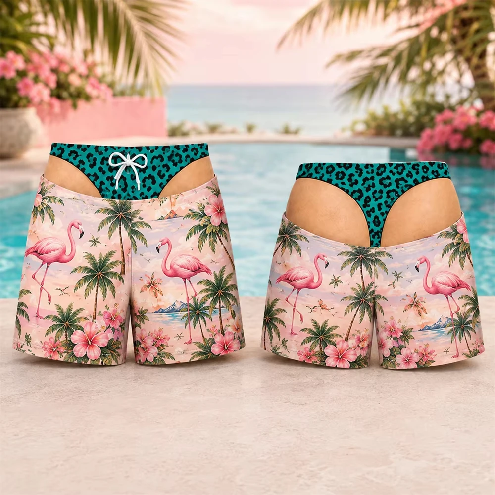 Hawaii Leopardenmuster Design Herren Badehose 3D-Druck Lustiges Fake-Butt-Muster Strandshorts Sommer Outdoor Persönlichkeit Brandneu – Detail 7