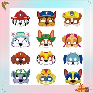 12Pcs Paw Patrol Pesta Ulang Tahun Masker Mainan Puppy Patrol Anak Kostum Masker Patrulla Canina Sosok Masker Anak Cosplay Pesta 8 anjing patroli paw penjualan terbaik - №