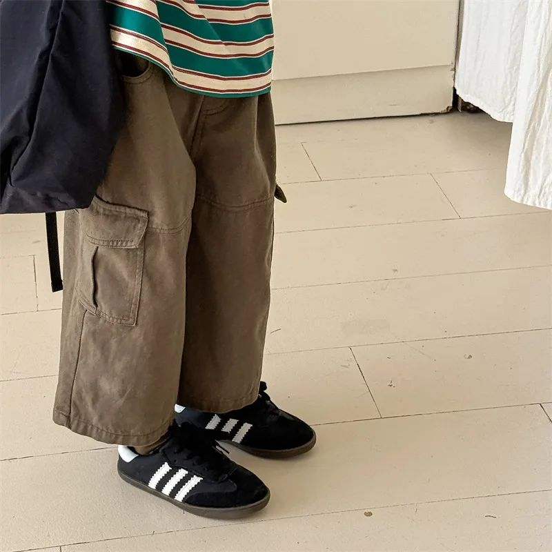 

2025 New Children's Clothing Spring Korean Baby Boy's Pants Overalls 1 2 3 4 5 6 7 Years Old Girls Pants Trousers
