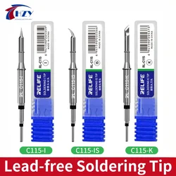 RELIFE C115-K/I/IS Nano-level Universal T115 Handle Soldering Iron Tip Pointed Elbow Blade For C115 Series Soldering Station