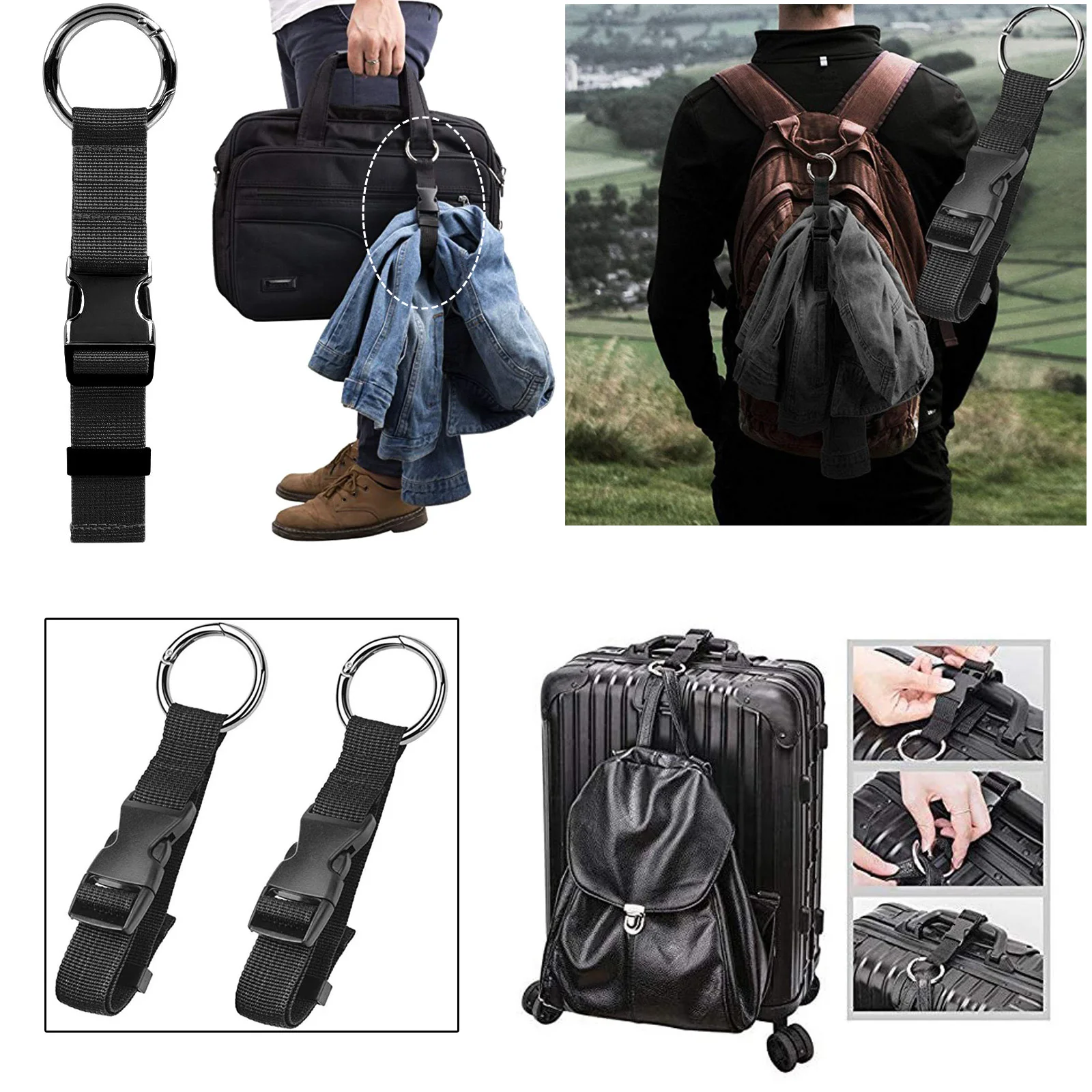 1 Piece Adjustable Luggage Strap Suitcase Belt Straps Hanging Belt Binding Belt for Connecting Luggage