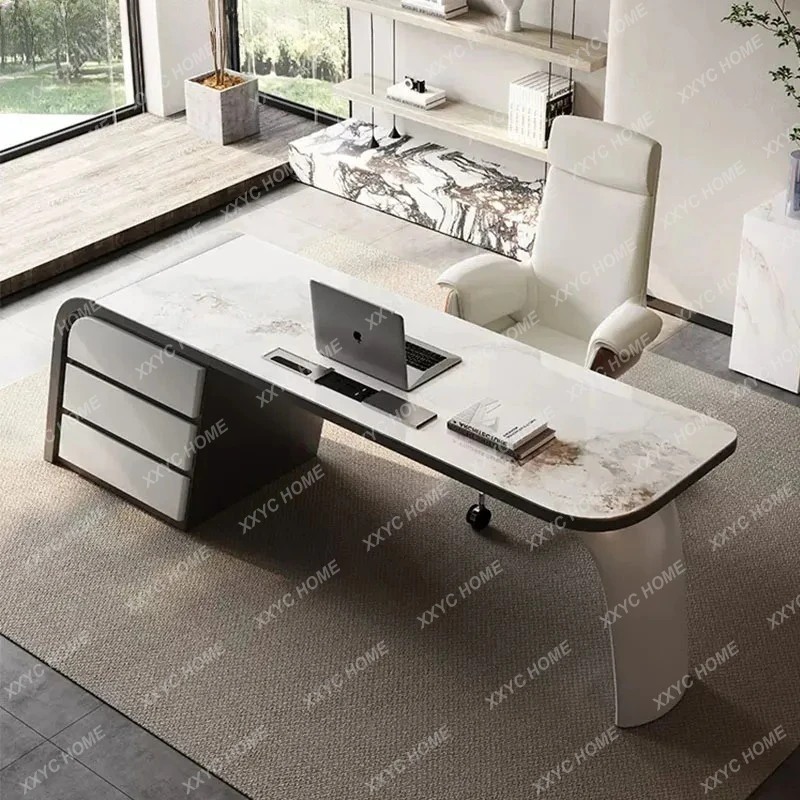 

Современный письменный стол из сланца, роскошный стол для руководителя, стол для домашнего кабинета