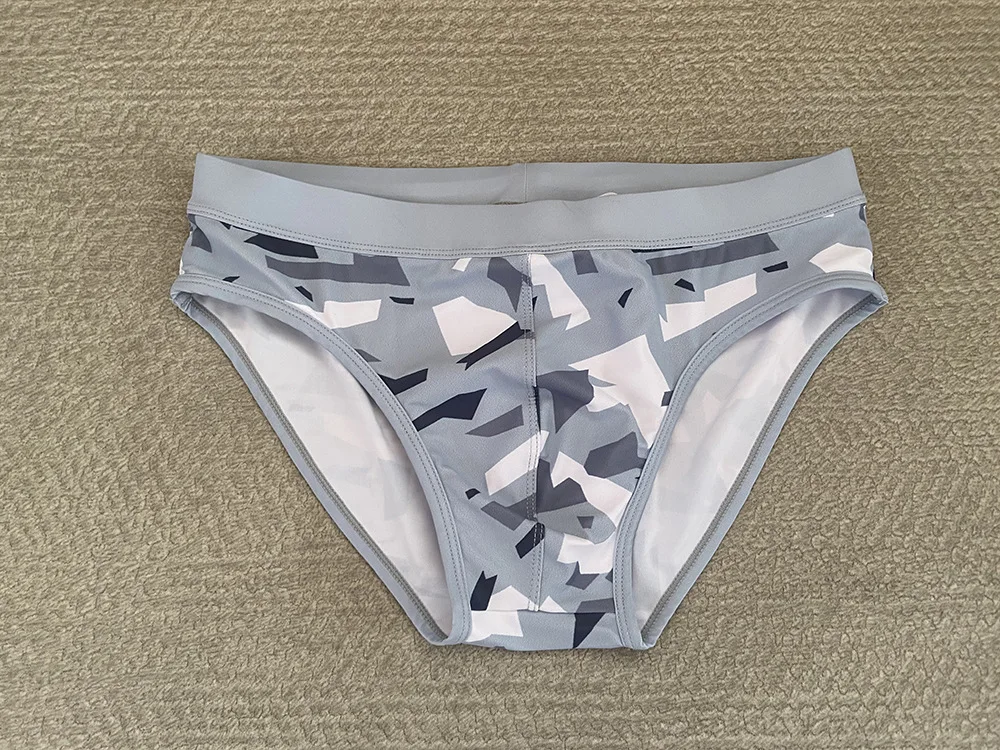 Men's Camo Triangle Swimsuit Fashion Low Waist Swimsuit Quick Drying Sports Fitness Cross-border Swimsuit 10009