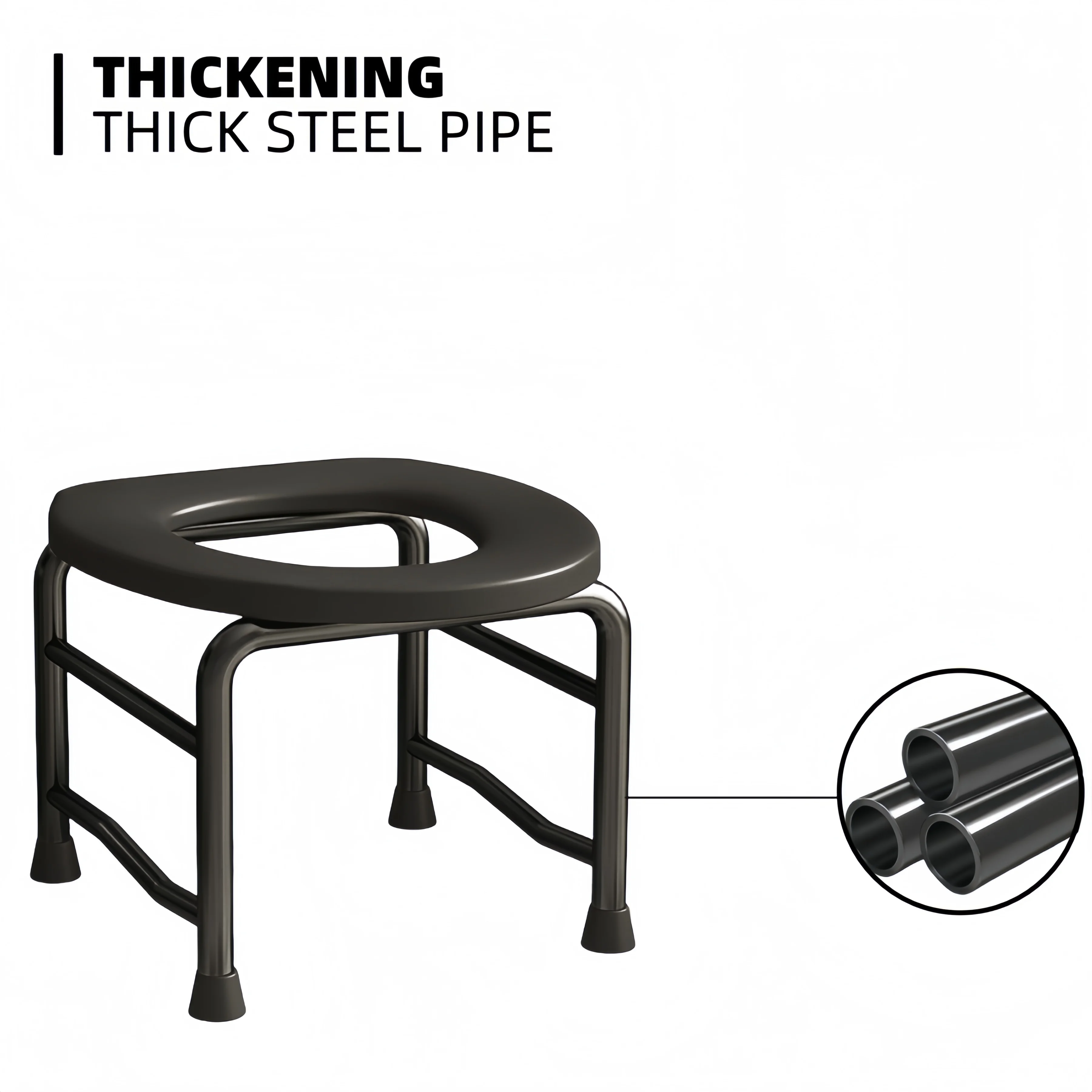 Inodoro en forma de O, se puede cargar con 300 libras, fácil de limpiar, adecuado para ancianos y mujeres embarazadas, inodoro en cuclillas, se puede utilizar como taburete de baño