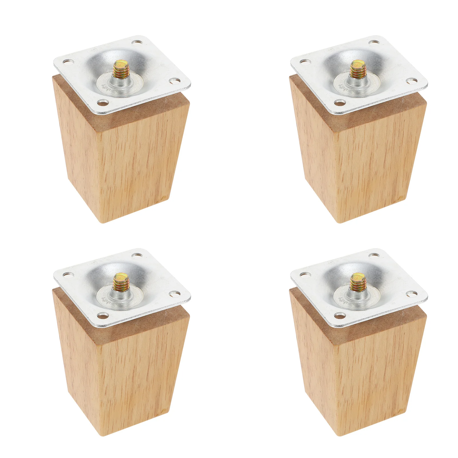 4 Stück Holzmöbelbeine, natürliche Farbe, Massivholzmaterial, Sofa, Bett, Tisch, Stuhl, Stützfüße, höhenverstellbar, Heimdekoration