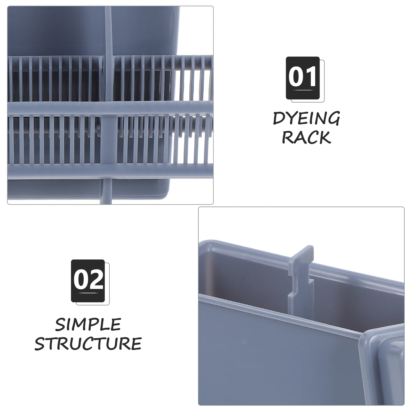 2 conjuntos de ferramentas de tingimento de plástico, bandeja para coloração de crianças, rack de armazenamento, tanque de drenagem, amostra de laboratório, acessórios de moldura de microscópio