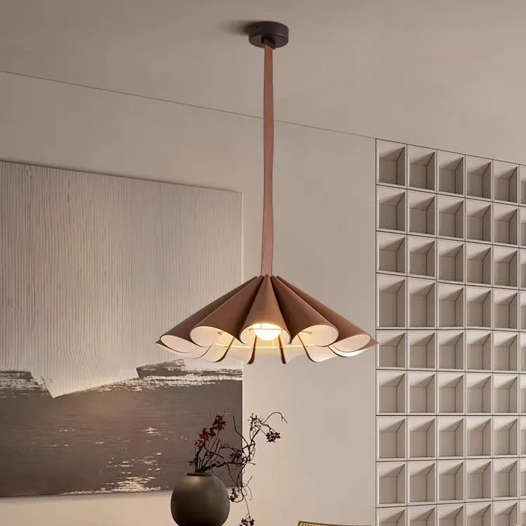 Modern Leather Pendant Lighting for Bedroom Dining Room Coffee Shop Ambient Home Decorn Nordic Hanging Pendant Light Fixt